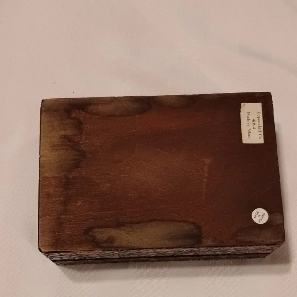 Hand Carved & Painted Wood Box, Made In Poland